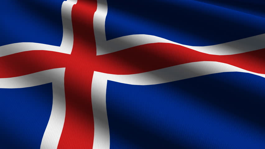 Iceland Close up waving flag - HD loop 