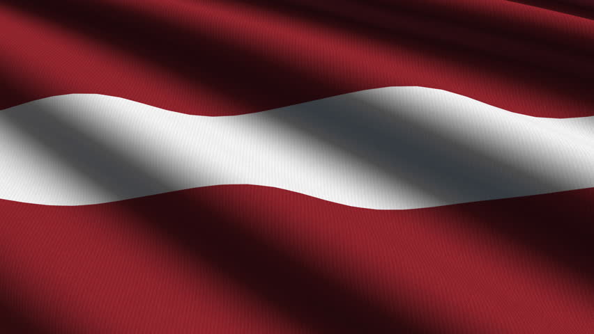 Latvia Close up waving flag - HD loop 