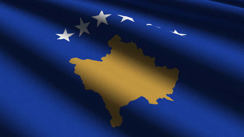 Kosovo Close up waving flag - HD loop 