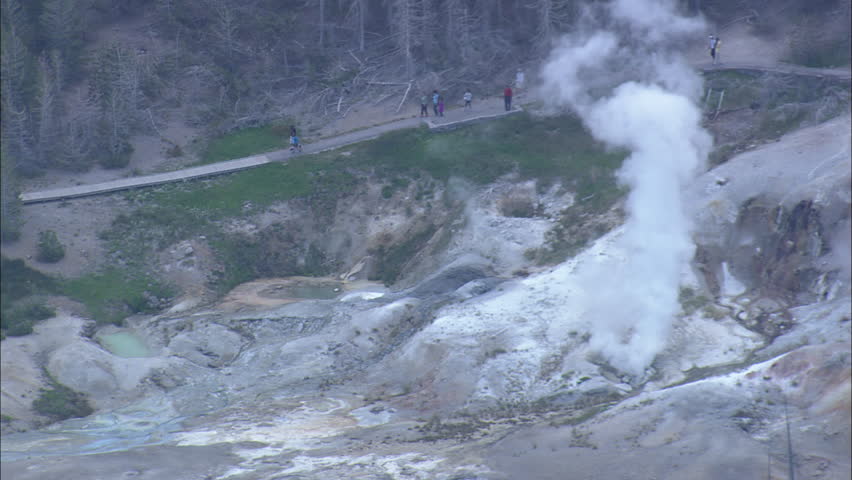 AERIAL United States-Gray Lakes In Norris Geyser Basin 2012