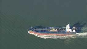 AERIAL United States-Tankers In Chesapeake Bay 2008
