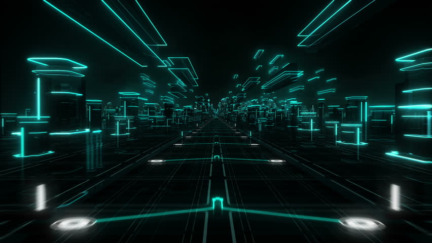 Futuristic Abstract Background. Cyan. Loopable. Stock Footage Video