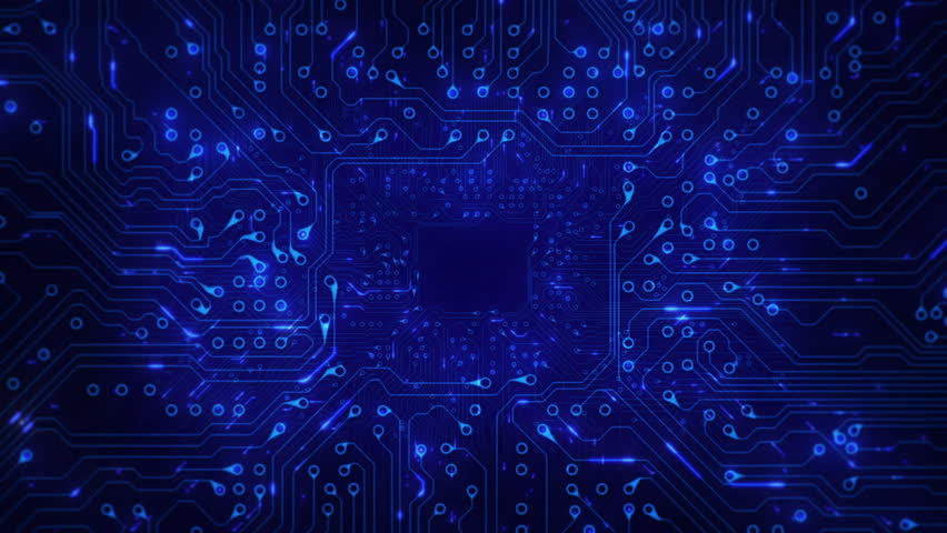 Inside Futuristic Circuit Board with Stock Footage Video (100% Royalty