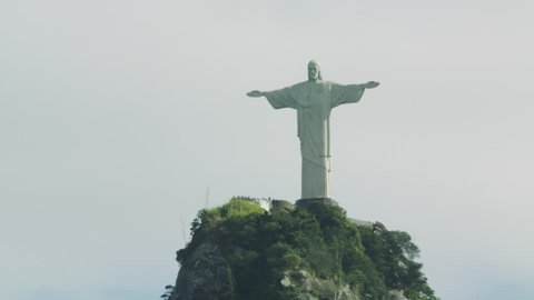 RIO DE JANEIRO - CIRCA JUNE 2013: Still shot of the statue of Christ the Redeemer overlooking Rio de Janeiro, Brazil.