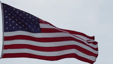 The flag of the United States of America flying in wind, Washington DC, USA.