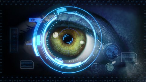 Human Eye Futuristic Interface 2 1 Stock Footage Video (100% Royalty ...