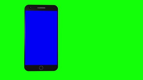 Mobile Phone animation. Green Screen. 3 videos in 1 file. Spinning cell phone. The blue display is perfect for tracking and adding your own photos or videos. More options in my portfolio.