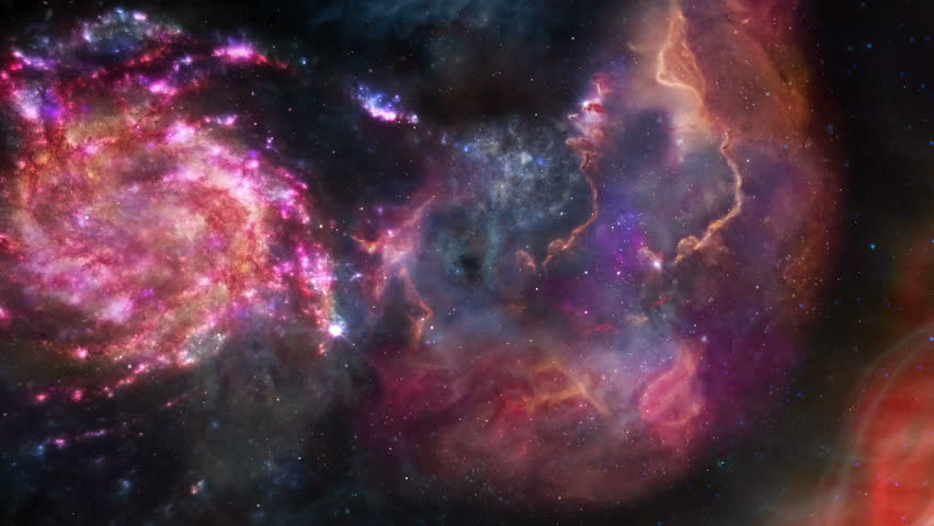 Stars and Galaxies. Loopable. Multicolored. Colorful space background: nebulas, stars, comets. Glowing galaxies and stars passing by. Images courtesy of: http://www.nasa.gov Royalty-Free Stock Footage #11745233