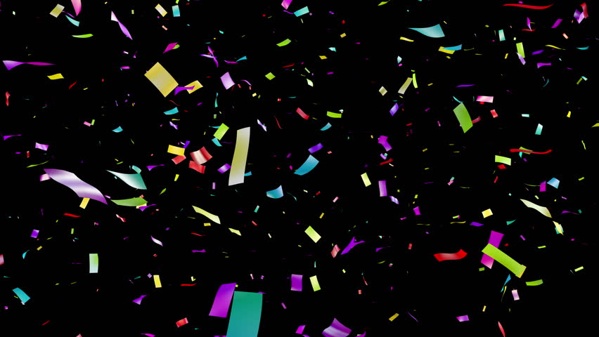 fallende konfetti auf schwarzem hintergrund alpha: Stockvideos
