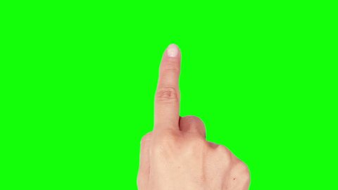 Four different hands. Set of 16 hand touchscreen gestures, performed by a Caucasian woman/man, an African American woman/man. Green screen. More options in my portfolio.