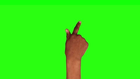 Five different hands. Set of 15 hand touchscreen gestures, performed by a kid, a Caucasian woman/man, an African American woman/man. Green screen. More options in my portfolio.