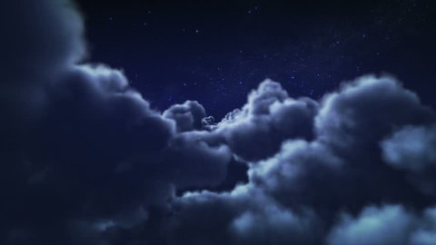 Flying through fluffy clouds at night. Loopable. More options in my portfolio.
