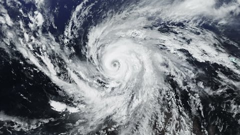 Hurricane. Alpha matte. 2 videos in 1 file. Huge hurricane seen from space. Earth map based on images courtesy of: NASA http://www.nasa.gov.