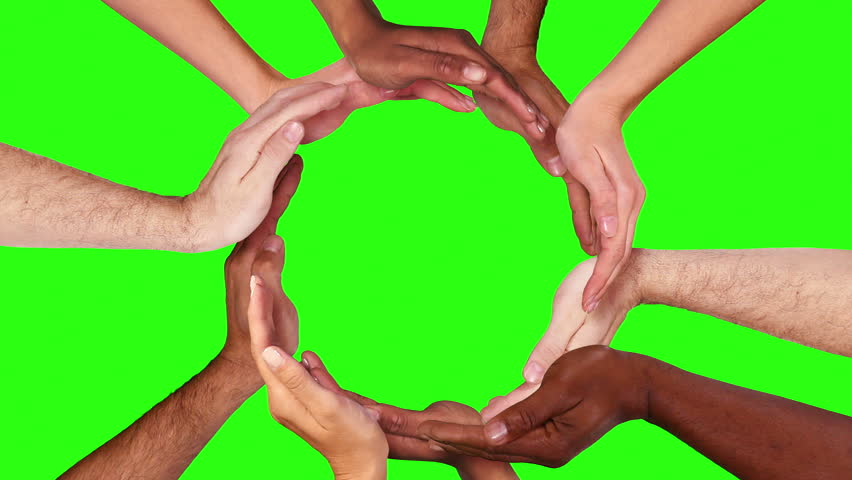 Hands in a circle. Multiracial female and male hands making a circle. Teamwork. Green screen. Loopable from frame 111 to frame 605. More options in my portfolio. Royalty-Free Stock Footage #11746259