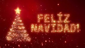 FELIZ NAVIDAD. Christmas background with bright snow. Background with the words Merry Christmas in different languages. Spanish version. Loopable from frame 391 to the end. - Powered by Shutterstock - Get 15% off with code: PIKWIZARD15