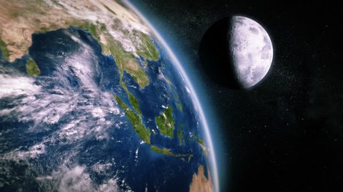 South-east Asia seen from space. 3 videos in 1 file. Highly detailed animation of the Earth seen from space. Earth map based on images courtesy of: NASA http://www.nasa.gov.