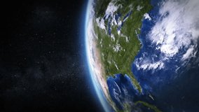 United States seen from space. 2 videos in 1 file. Highly detailed animation of the Earth seen from space. Earth map based on images courtesy of: NASA http://www.nasa.gov.