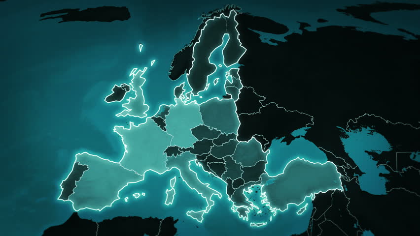 Digital Map Of Europe World Map European Airports Roads Railroads Stock Footage Video (100%  Royalty-Free) 11748653 | Shutterstock