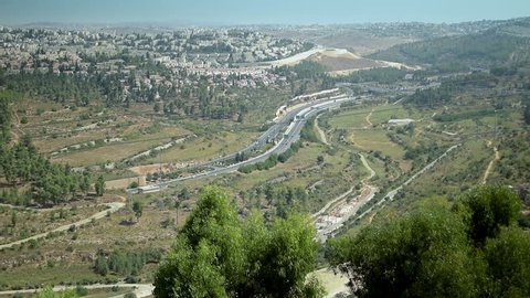 Panoramic view of the mountains of Jerusalem, Israel