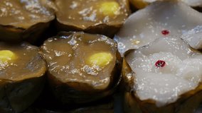 Video Chinese sweet steam. New year and moon festival dessert