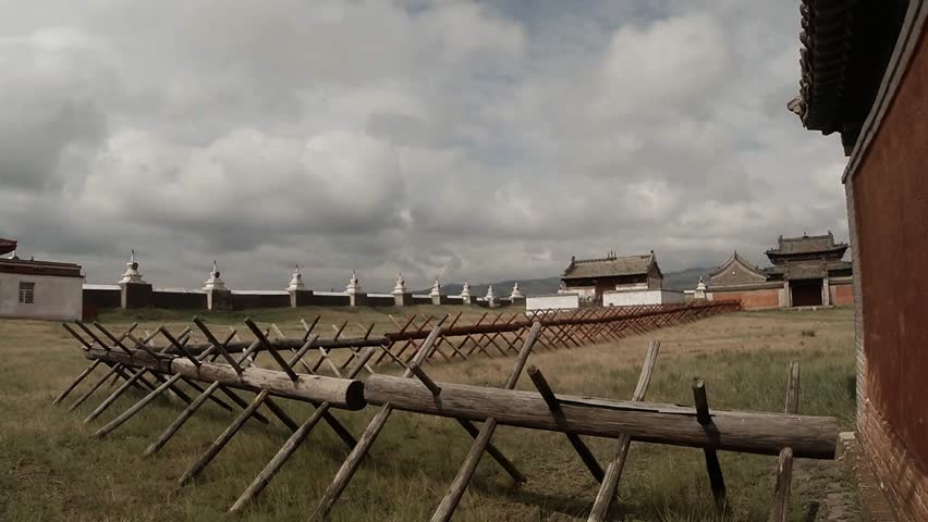 wooden fence fence in an ancient Buddhist monastery complex in Mongolia
Erdene Zuu Buddhist monastery - one of the oldest monuments of Mongolia
