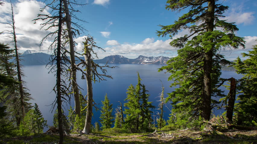 Time lapse of Crater Lake National Park in Oregon.