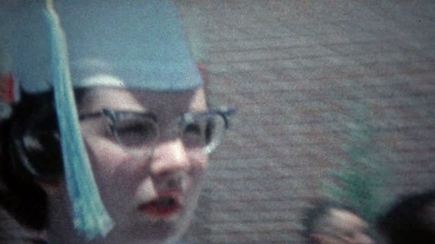 HARTFORD, CONN. 1967: High school graduation outside celebration.