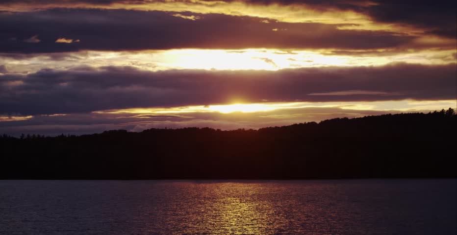 Golden Sunset Time Lapse on Northern Canadian Lake