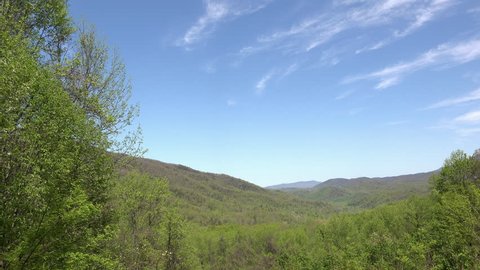 Amazing sky and valley going through Tennessee Mountains 4k