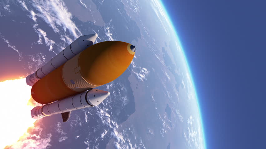 Space Shuttle Takes Off. 3D Animation.  Royalty-Free Stock Footage #11798435