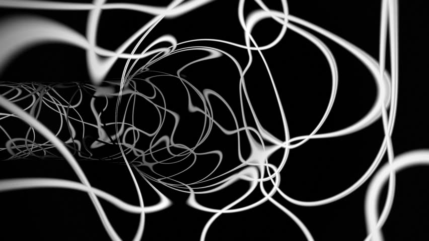 Dynamic abstract white strokes tunnel