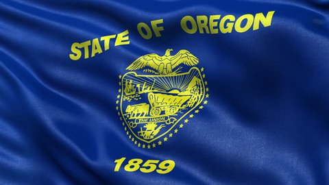  Realistic Ultra-HD Oregon state flag waving in the wind. Seamless loop with highly detailed fabric texture. Loop ready in 4k resolution. 
