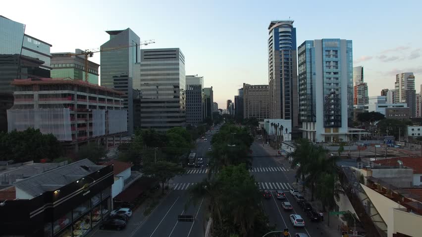 Aerial View of Faria Lima Street, Sao Paulo, Brazil