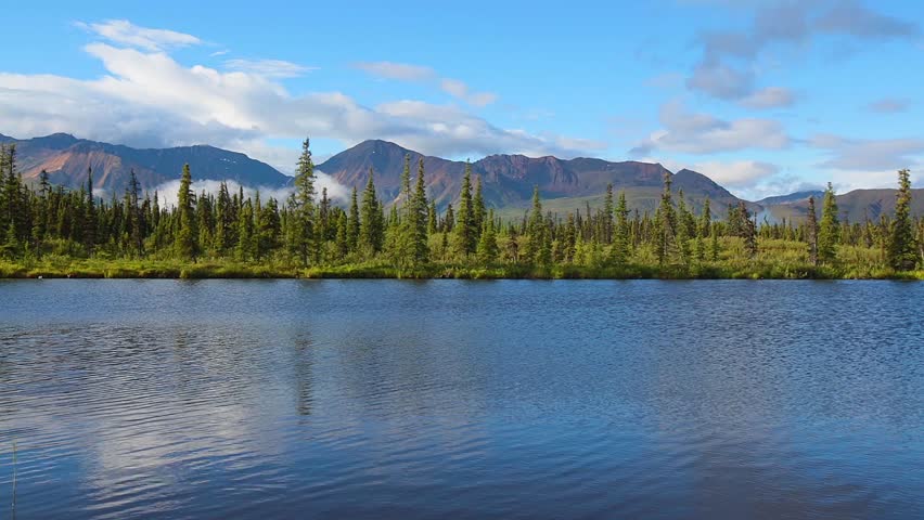 Serenity lake in Alaskan tundra