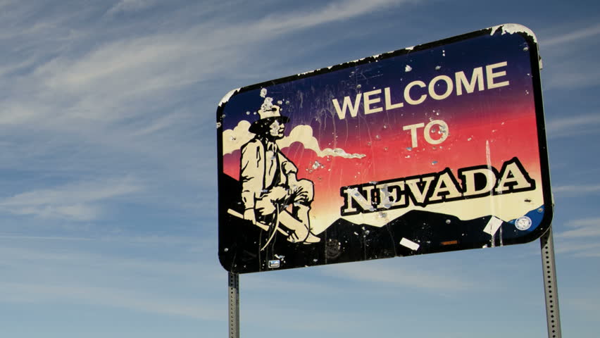 NEVADA, USA - MARCH 4: In this time-lapse view, vehicles traveling on Route 374