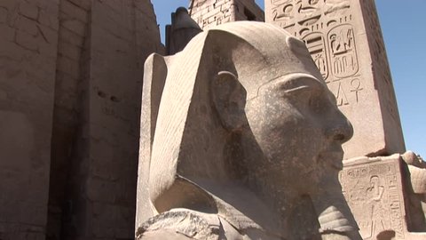 Video footage of the Luxor Temple in Egypt with a Obelisk
