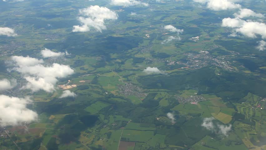Aerial video footage of flying over cologne. Landscape view.