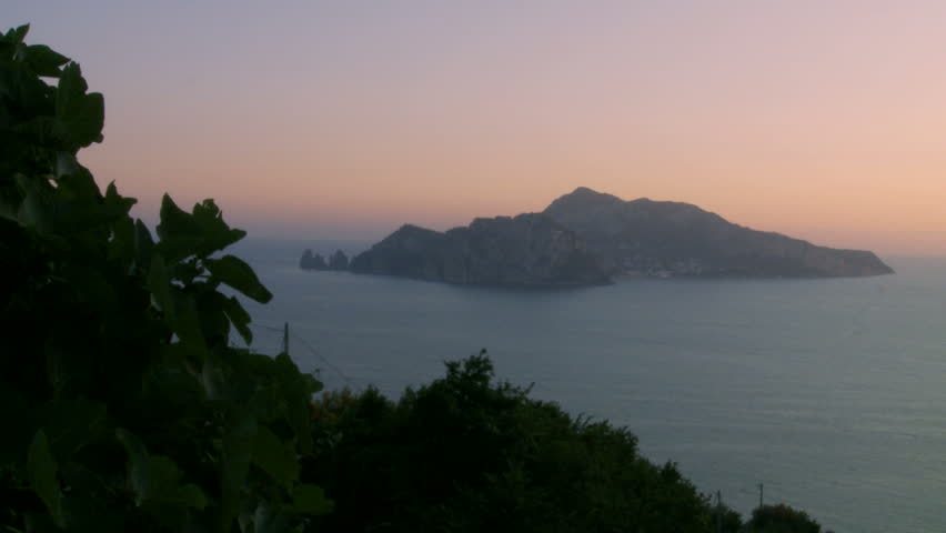 Island of Capri sunset Italy. Filmed in June 2012.