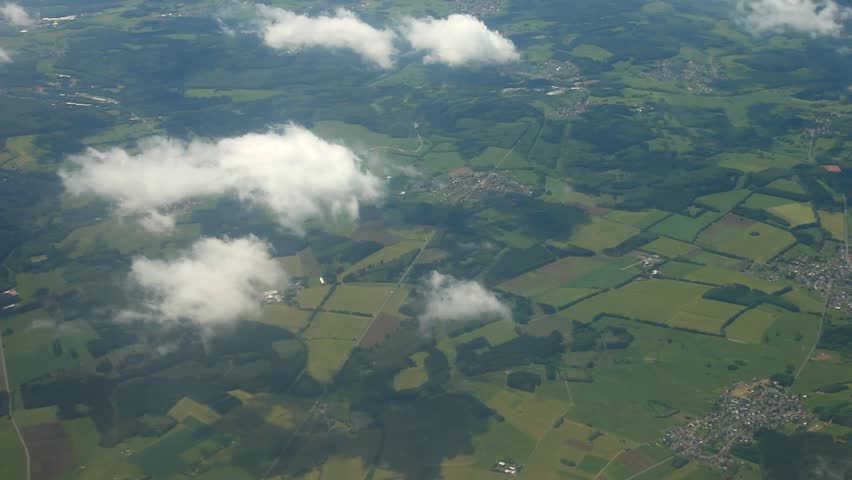 Flight over Cologne (Köln), germany. video footage.