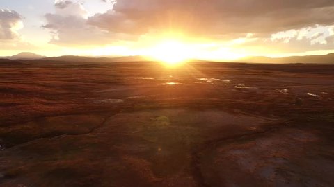 Sunset on the Prarie and Hot Springs, Aerial Flyover