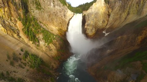 Aerial video in Yellow Stone National Park, Wyoming.