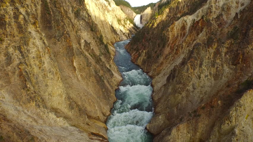 Aerial video in Yellow Stone National Park, Wyoming.