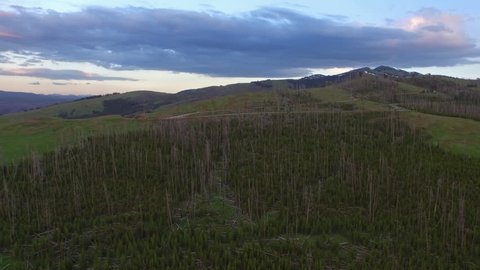 Aerial video of Yellowstone National Park. Wyoming.