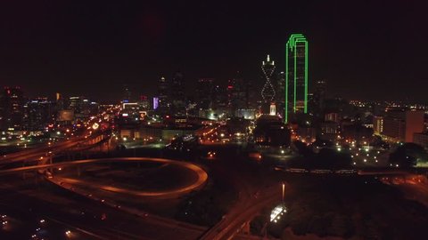 Aerial video of Dallas, Texas.