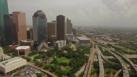 Aerial video of Houston, Texas.