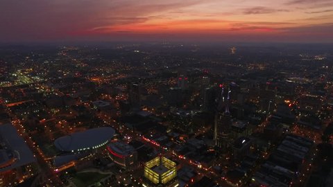 Aerial video of Nashville Tennessee. 