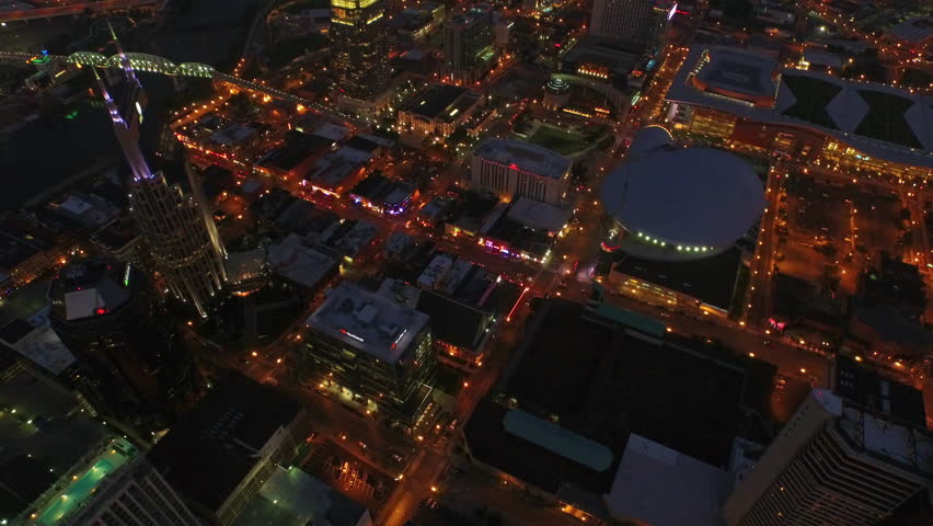 Aerial video of Nashville Tennessee. 