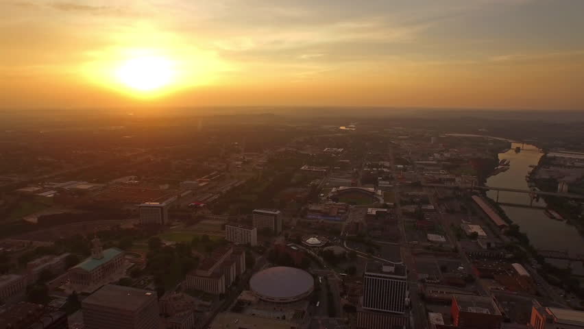 Aerial video of Nashville, Tennessee. 