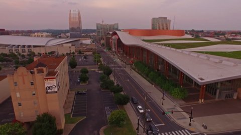 Aerial video of Nashville, Tennessee. 