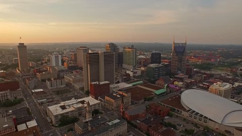 Aerial video of Nashville, Tennessee.